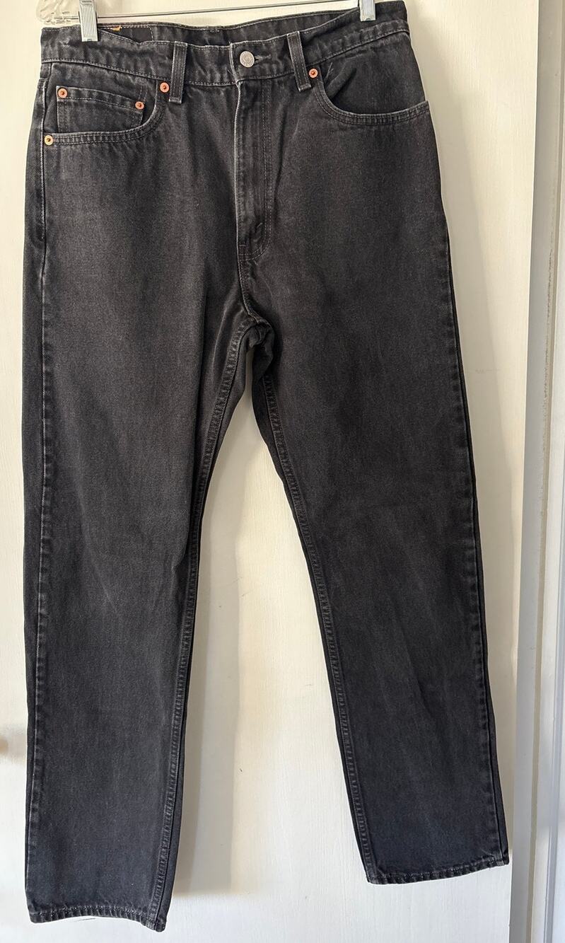 Levis 505 Jeans Mens 34 Black Regular Fit Straight Leg Vintage 90s USA Denim